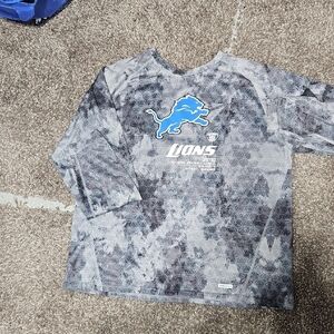 Reebok Gray and Blue Lions Long Sleeve Tee